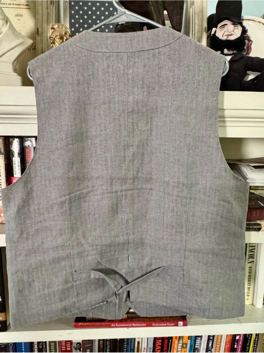Joseph Abboud Men’s XL Gray Herringbone Suit Vest Waistcoat 5-Button Lined